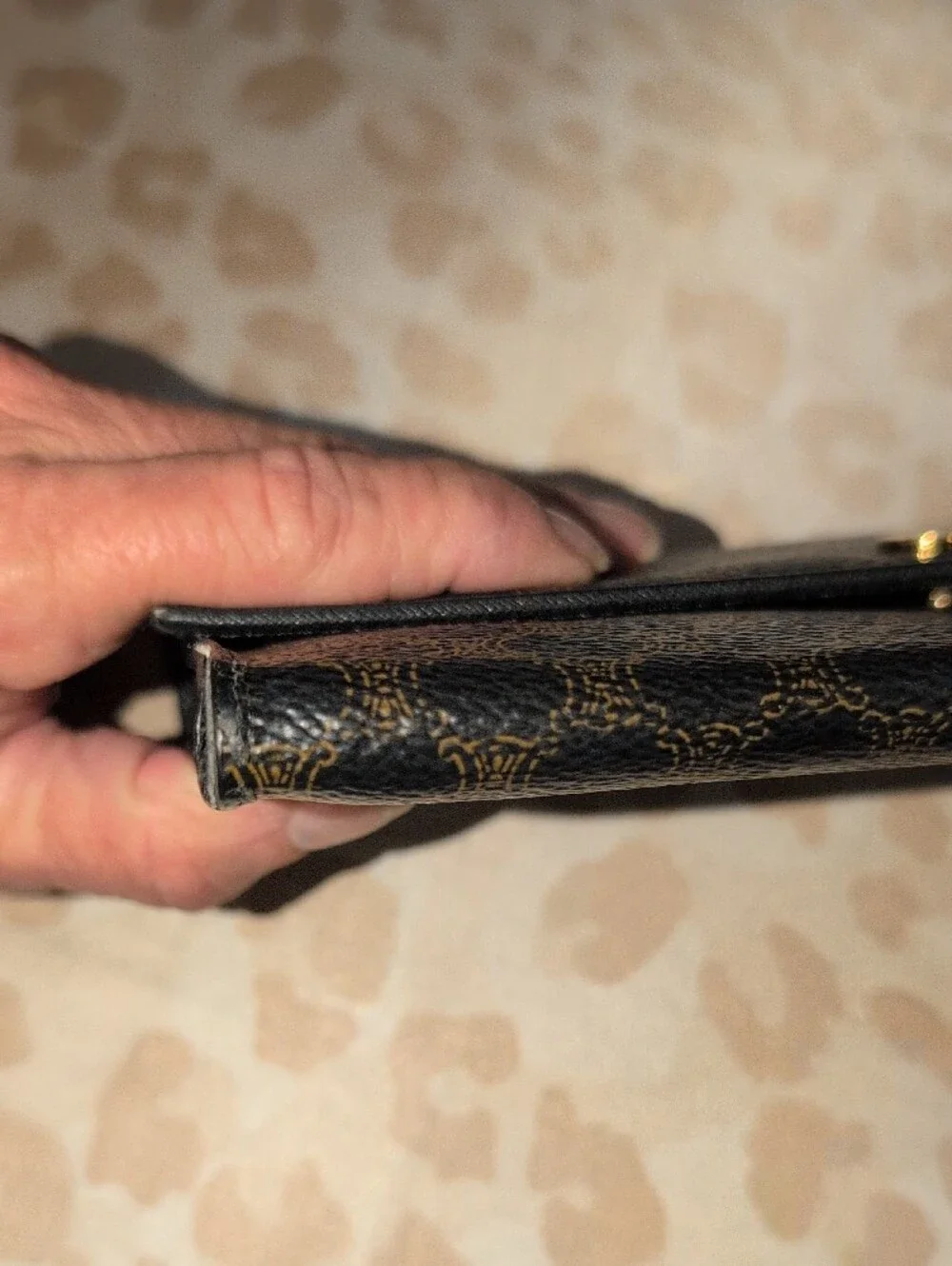Celine Black Macadam Monogram Canvas Continental Wallet  - Vintage